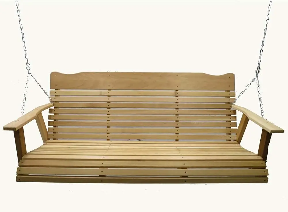 5' Natural Cedar Porch Swing, Amish Crafted, includes Chain & Springs 6