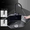304 Stainless Steel Special-shaped Sink for Kitchen Nano Corner Kitchen Sinks Small Apartment Large Single-slot Dishwashing Sink 4
