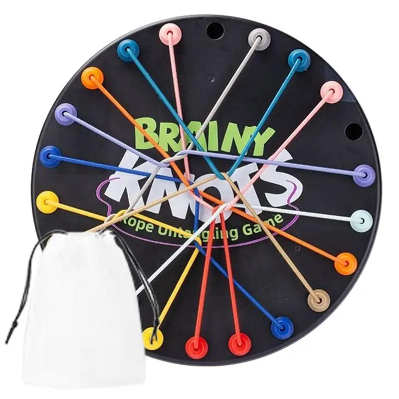 Kid Rope Knots Sensory Social Board Game Colore Twisted Connected Line Brain Strategy Logical Thinking Challenge Fun Table Game