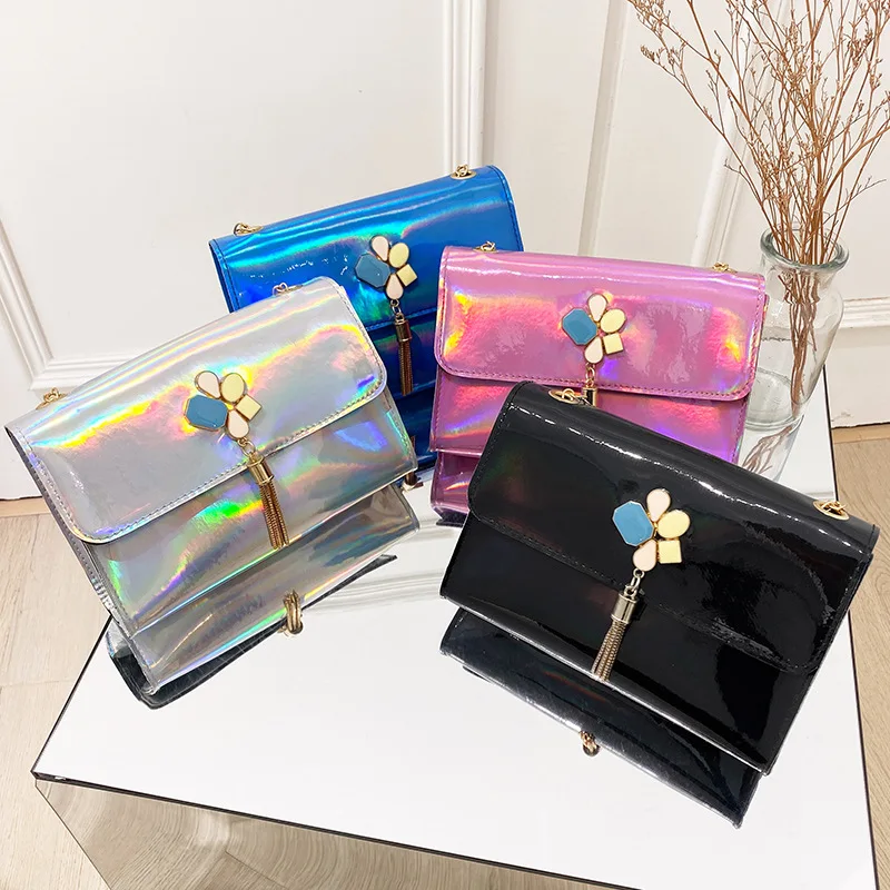 Laser small bag 2024ladies bags fashion western Korean shoulder bag chain crossbody bag