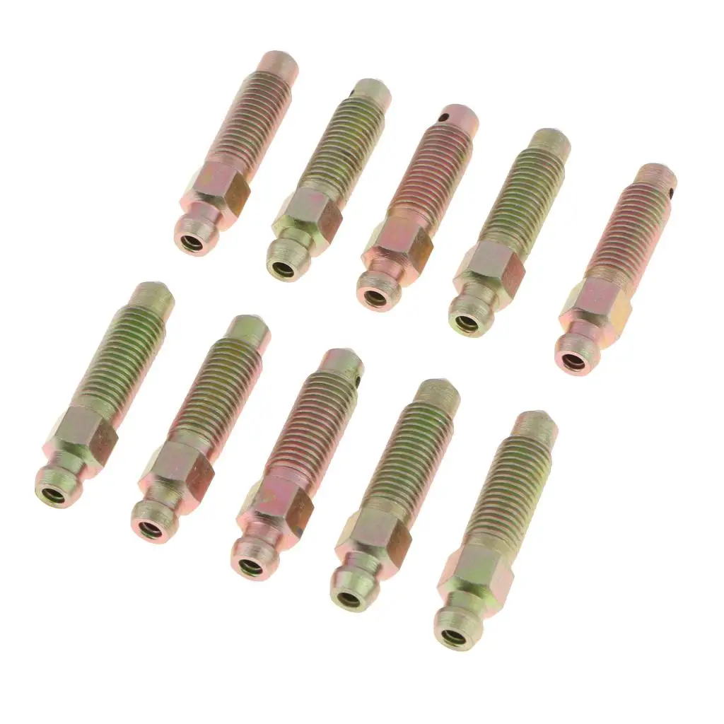 Motorcycle Car Brake Bleeder Nipple Caliper Bleed Screws 10 Pieces M8*1mm