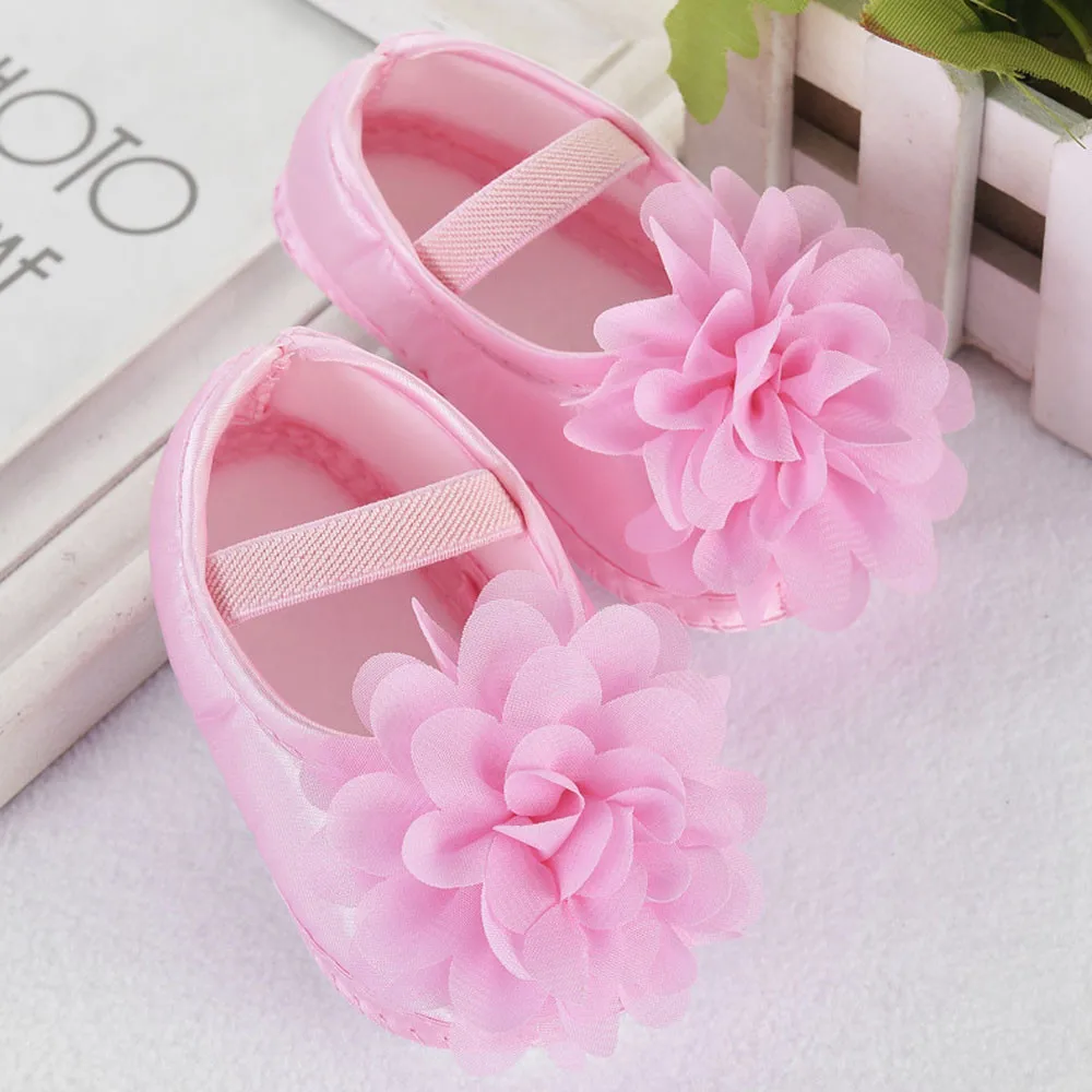 Toddler Kid Baby Girl Chiffon Flower Elastic Band Newborn Walking Shoes Pk 12 Zapatillas Bebe обувь для девочек Baby Shoe