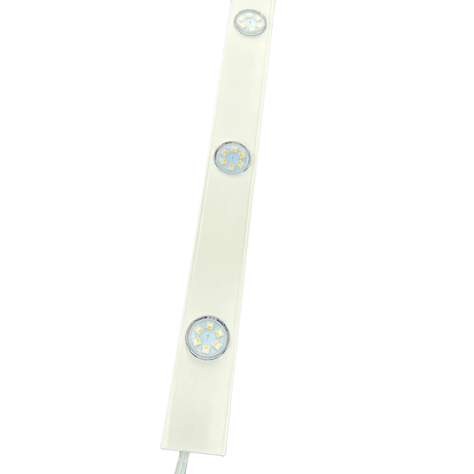 RGBW IC 주소 지정 가능 영구 LED 픽셀 포인트 퍽 라이트, 백색 와이어 간격, 스트링 당 5 픽셀, DC24V, 30mm 개방 구멍, IP68, 20cm