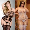 Body  talla grande para mujer, lencería de rejilla, ropa interior.