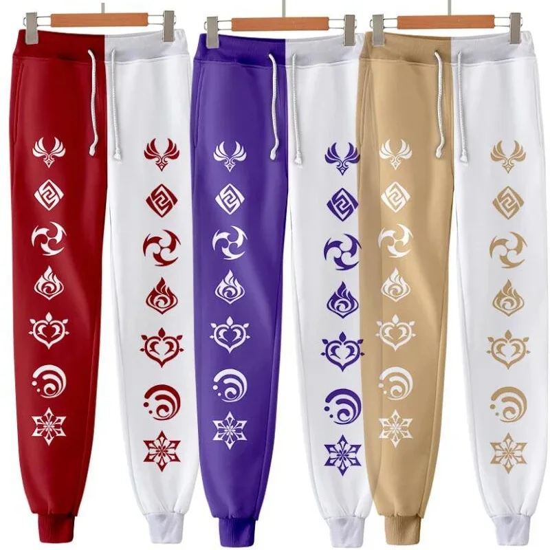 Genshin Impact 3D Joggers Pants Men/Women Casual Trousers Hip Hop Sweatpants Hu Tao Amber Venti Kaeya Klee Diluc Cosplay Costume