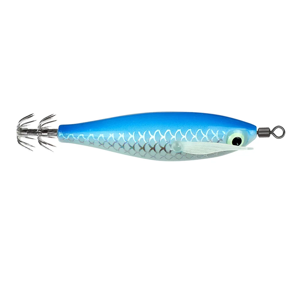 1 Stück Leuchtender 8cm/5,6g Tintenfisch-Haken mit Geräusch, Salzwasser-Angelköder Holz-Garnelen-Köder Angelzubehör – Detail 10