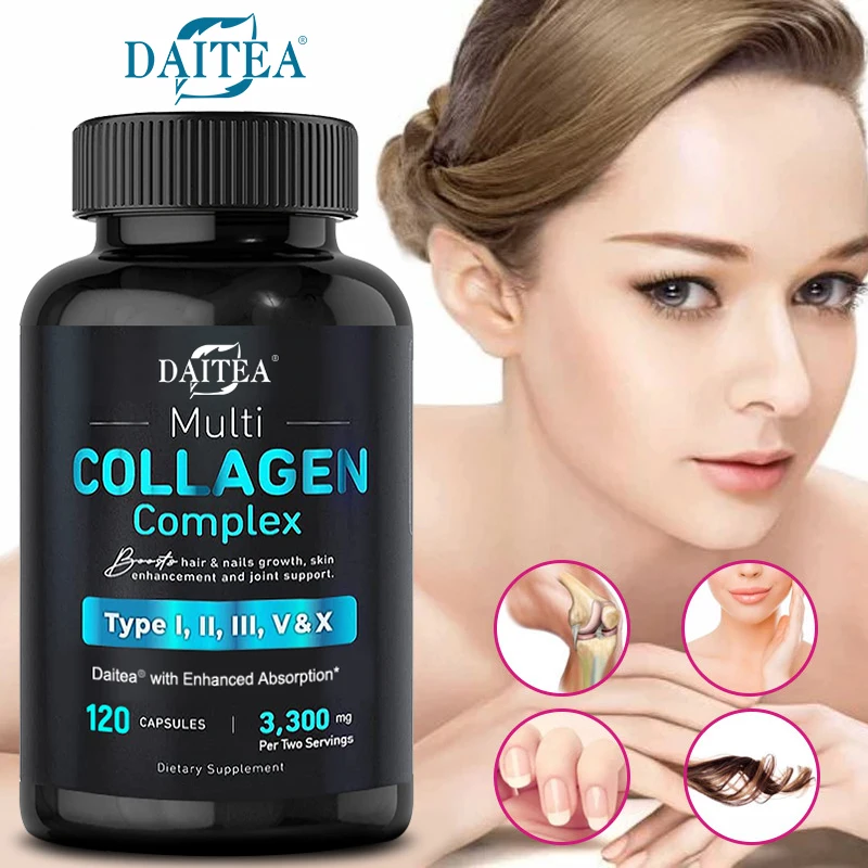 

Vitamin Complex Collagen - Types I, II, III, V, X, Non-GMO, supports healthy hair, skin and nails