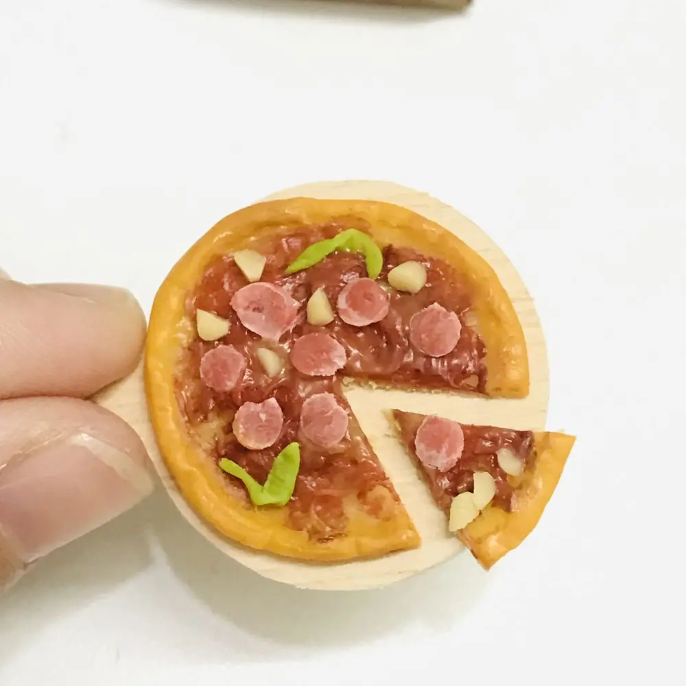 NEW 1 Set 1/6 Scale Dollhouse Miniature Pizza Mini Fast Food Bacon Bread for Barbies Blyth OB11 BJD Doll House Kitchen Toys