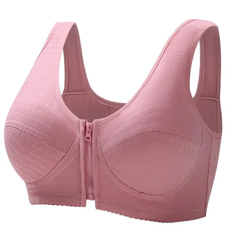 Reggiseno da donna morbido e confortevole con apertura frontale con cerniera, senza anelli in acciaio, confortevole, senza cuciture, anti-cedimento, stile gilet.