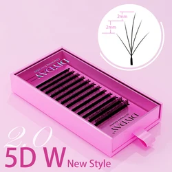 DIYDAY New Style 5D W Shape Eyelash Extensions - Natural Soft Easy Fan Lashes - 9-15Mix (5D (2.0) W Eyelashes)