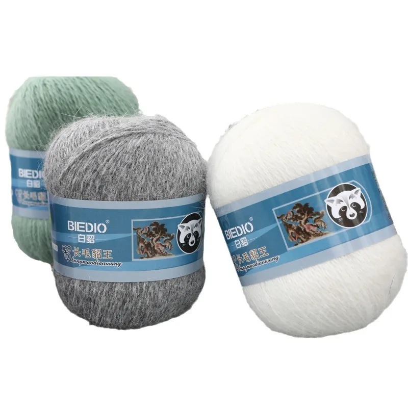 50g/ball Long Hair Mink Yarn 80% Angora Rabbit Yarn for Hand Knitting Mink Down Yarns 13s/2 Fluffy Wholesale 5