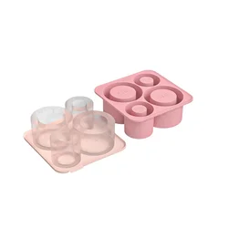 ST Accessories Silicone Ice Cube Trays for Refreshing Summer Beverages (Pink)