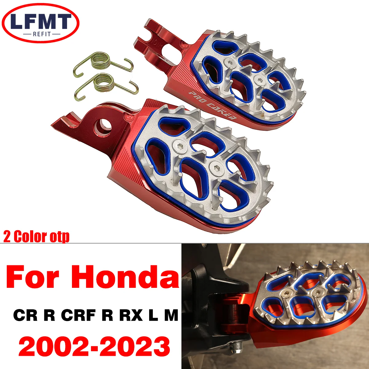 

Motorcycle CNC FootRest Footpegs Foot Pegs Pedals For HONDA CR250R CRF 150R 250R 450R 250 450 X RX L M CR 125 250 150R2002-2021