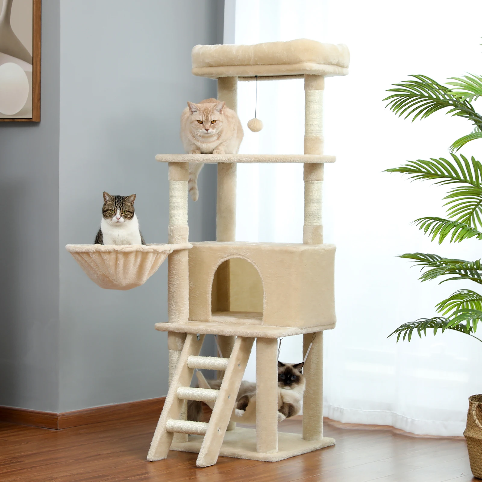 Toalla de árbol para gatos, poste de Sisal para rascar, árbol de