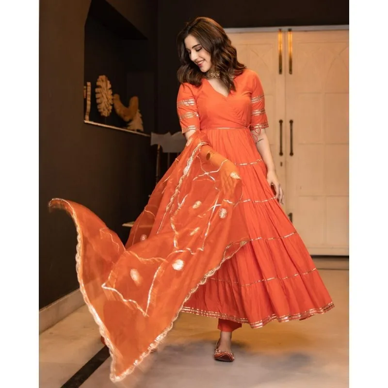 Lace Orange Women Kurti Pant with Dupatta Set World Apparel India Pakistan Clothing quickwheel luxury 600w 2 wheel electric bike scooter electric moped with pedals motorcycle electric scooter in india