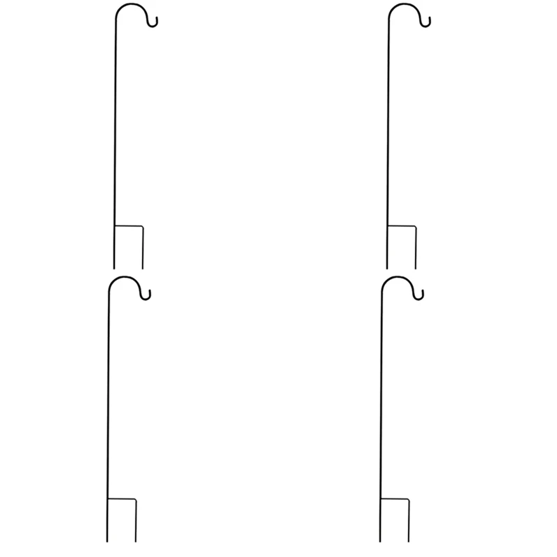 

4X Shepherd Hooks Rust Resistant Garden Stake Outdoor Metal Plant Stand Hanger Bird Feeder Pole 80.5X10x1cm Promotion