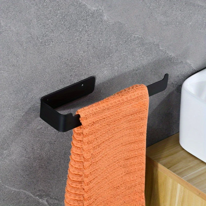 Stainless Steel Towel Holder, No Punch Towel Ring, Bathroom Towel Hanger Bathroom Towel Rack Single Bar, Bathroom Accessories