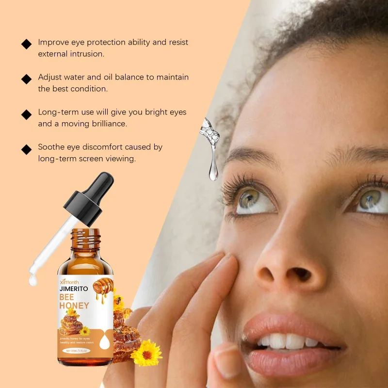 Honey Extract Eye Care Solution Moisturizing Smoothing Eyes Fatigue Relief Itchy Eyesight Restore Eyes Vision Dry Relieves Drops