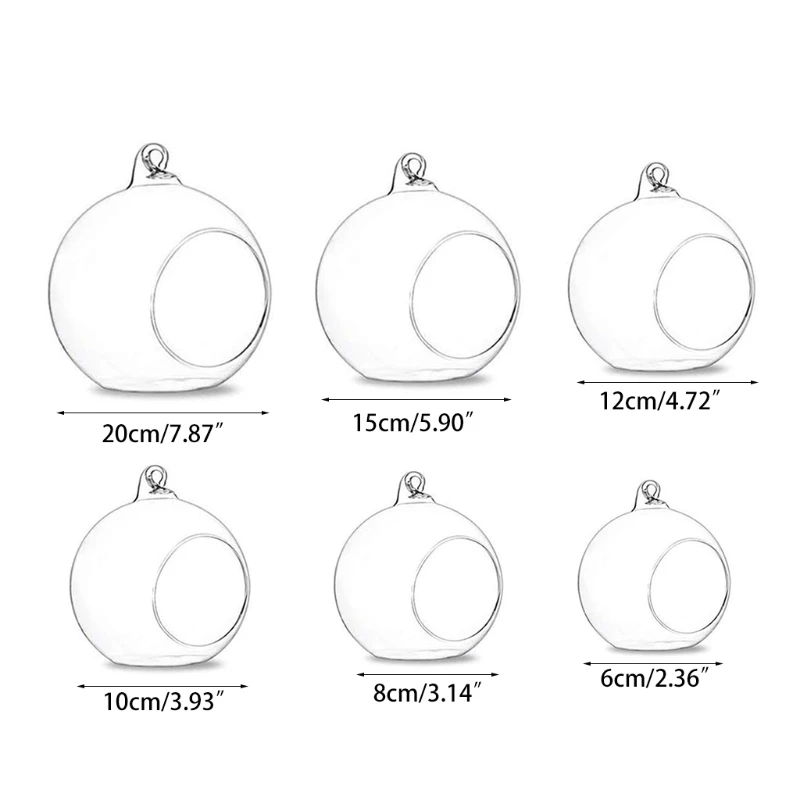 Hanging Glass Terrarium Tea Light Candle Holder Succulents Vase Hanger for Home Wedding Party Indoor Outdoor Decor 6