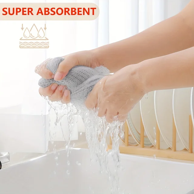 Pure Cotton Waffle Kitchen Towels Super Absorbent Dishcloth Soft Rags for kitchen Home Durable Quick Drying Cleaning Cloth 4
