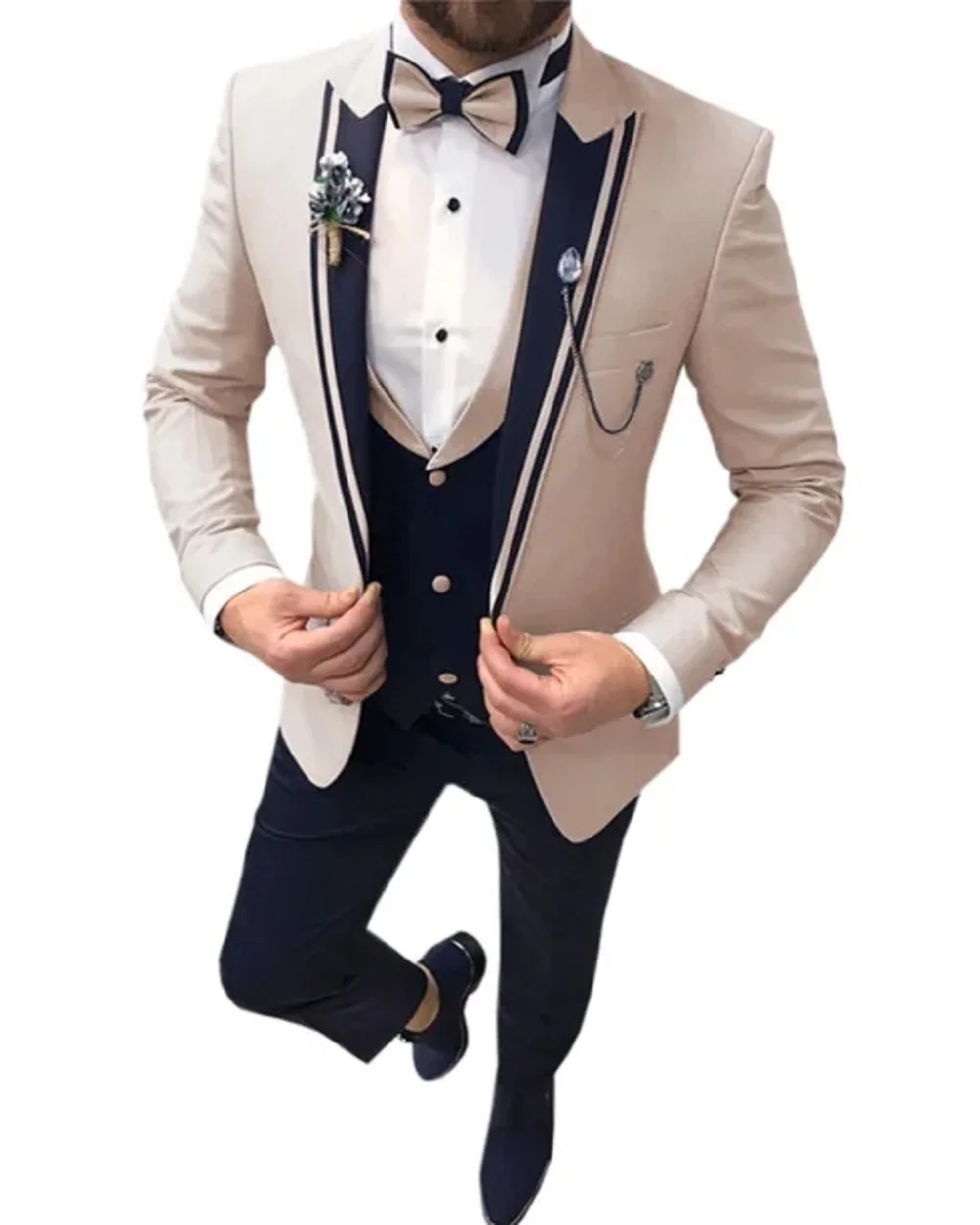 

Colorful Wedding Men Suit Peak Lapel Costume Homme Groom Prom Party Terno Masculino Slim Fit Bridegroom Fashion Blazer 3 Pieces