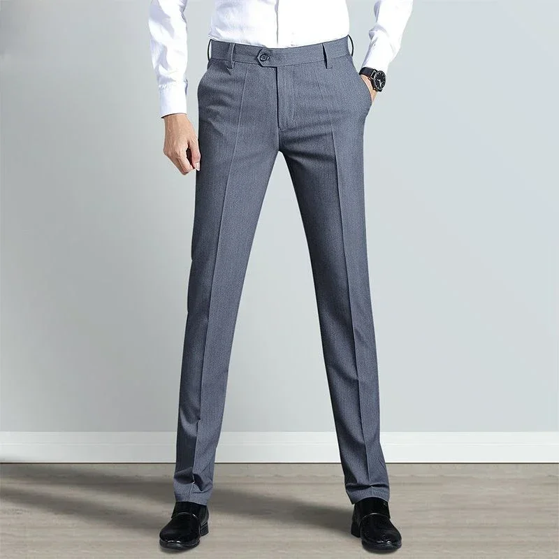 thumbnail image 1 of Pantalones de verano holgados de talla grande para hombre, pantalones de traje rectos, ropa de vestir, pantalones de moda, pantalones formales informales finos 2024, 1 of 5
