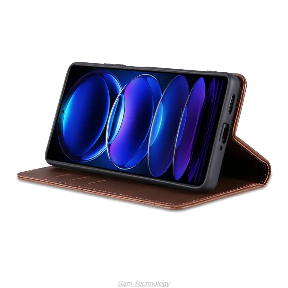 Custodia Portafoglio In Pelle PU Per Xiaomi Redmi Note 12 Pro+ - Blu, Con Slot Carte E Supporto