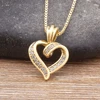 Nidin – collier avec pendentif en forme de cœur pour femmes, Design créatif en spirale, chaîne de clavicule, ras du cou, mignon, bijoux en Zircon
