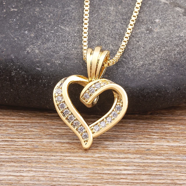 Nidin – collier avec pendentif en forme de cœur pour femmes, Design créatif en spirale, chaîne de clavicule, ras du cou, mignon, bijoux en Zircon