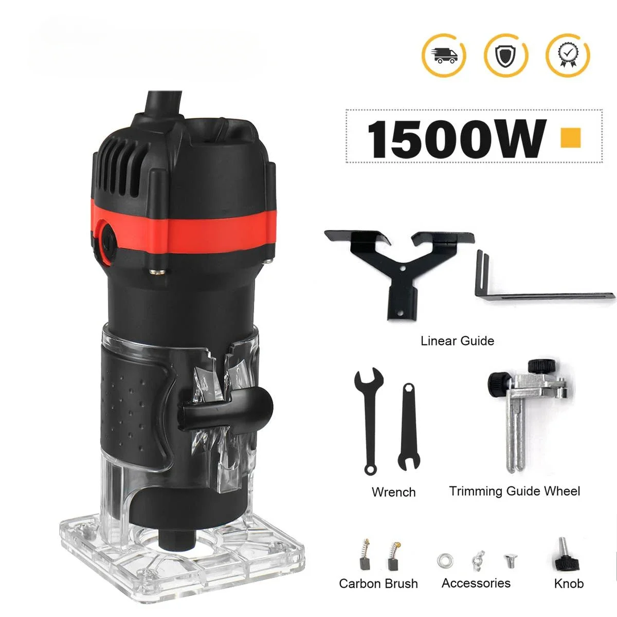 1500W Hand Wood Router Woodworking Electric Trimmer 220v for 6.35mm 30000rpm Milling Cutter Machine Power Tool woodworking tools wood router