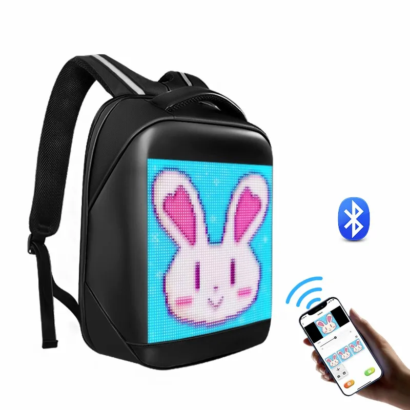 LED Display Bag Mobile Phone APP Programmable 7 Color LED Screen Backpack  School Bag - AliExpress