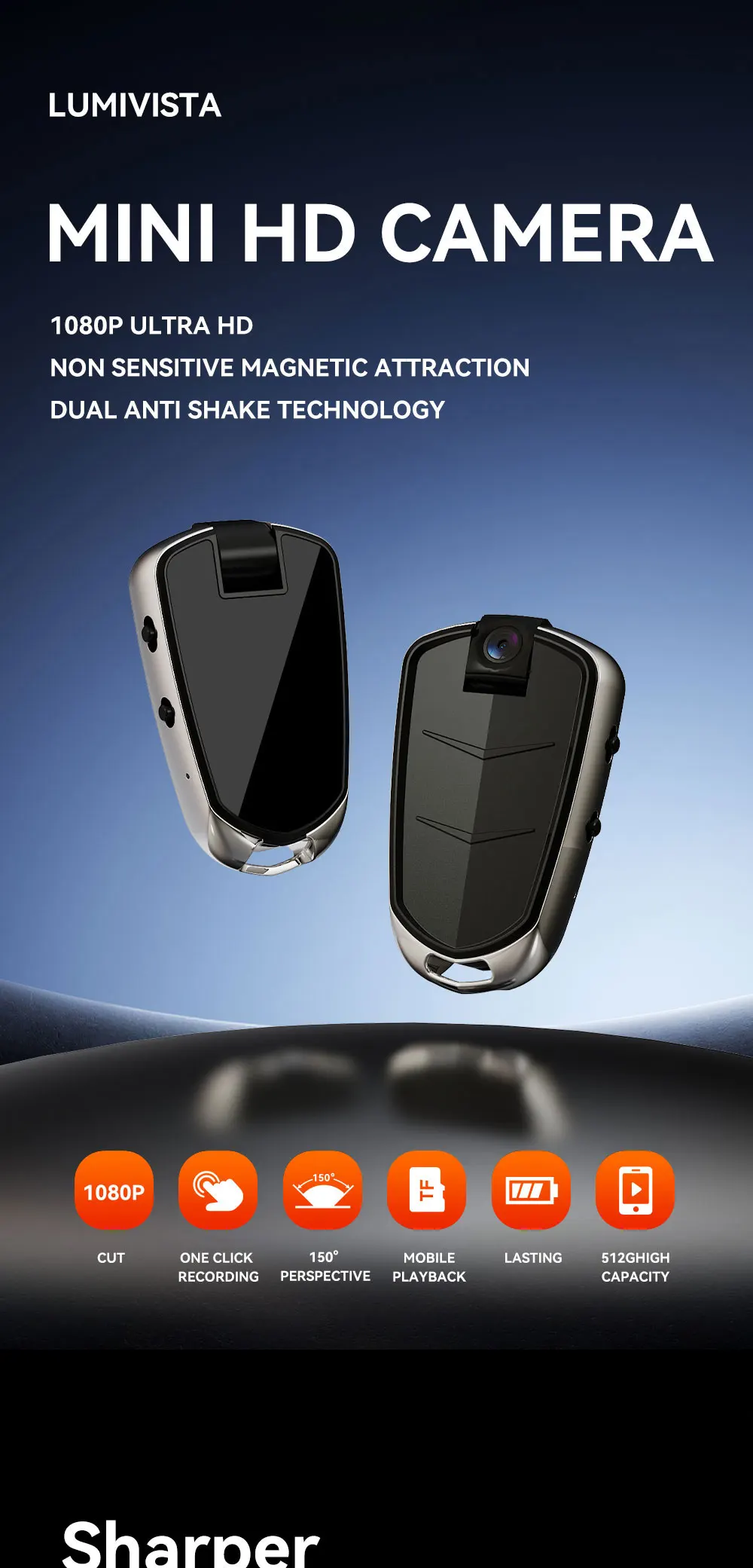 كاميرا مراقبة صغيرة جدًا دقيقة معروضة في اليد كمرجع للحجم.