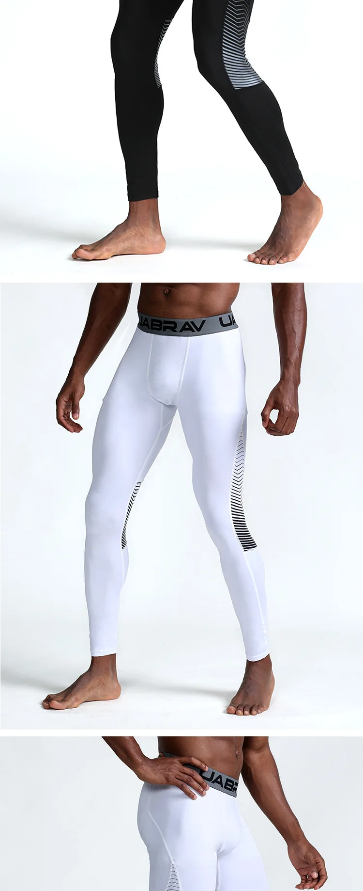 Compression Basketball Pants Men Running Tights with Striped Legging Workout Elastic Waist Soccer Trousers Men Sports Wear