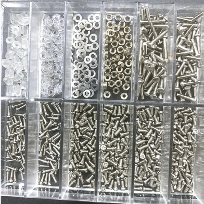 Edelstahl Brillen Reparatur Schraube Zubehör Set Eine Box Gläser Reparatur Kit Brillen Zubehör Gläser Reparatur Werkzeuge – Detail 4
