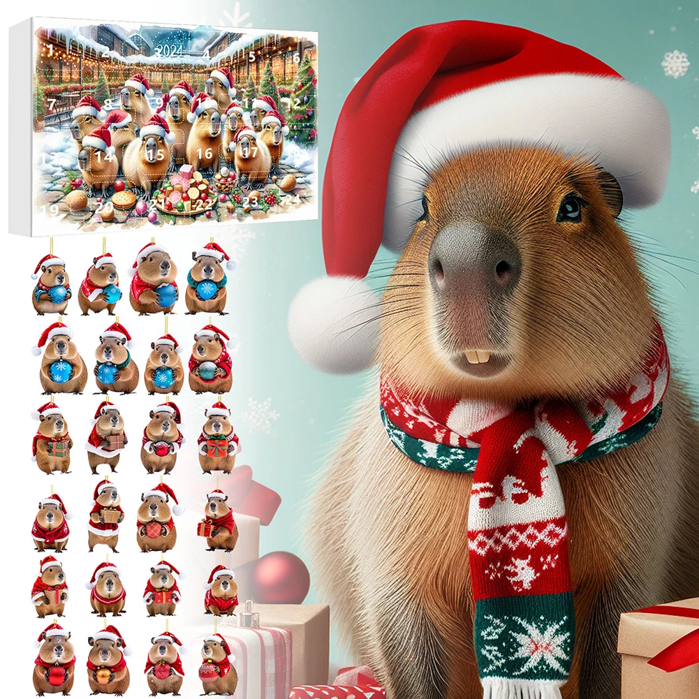 24 Days Advents Calendar Acrylic For Diy Pendants Toys Advents Calendar Care Present Box For Holiday Festival Christmas Gift