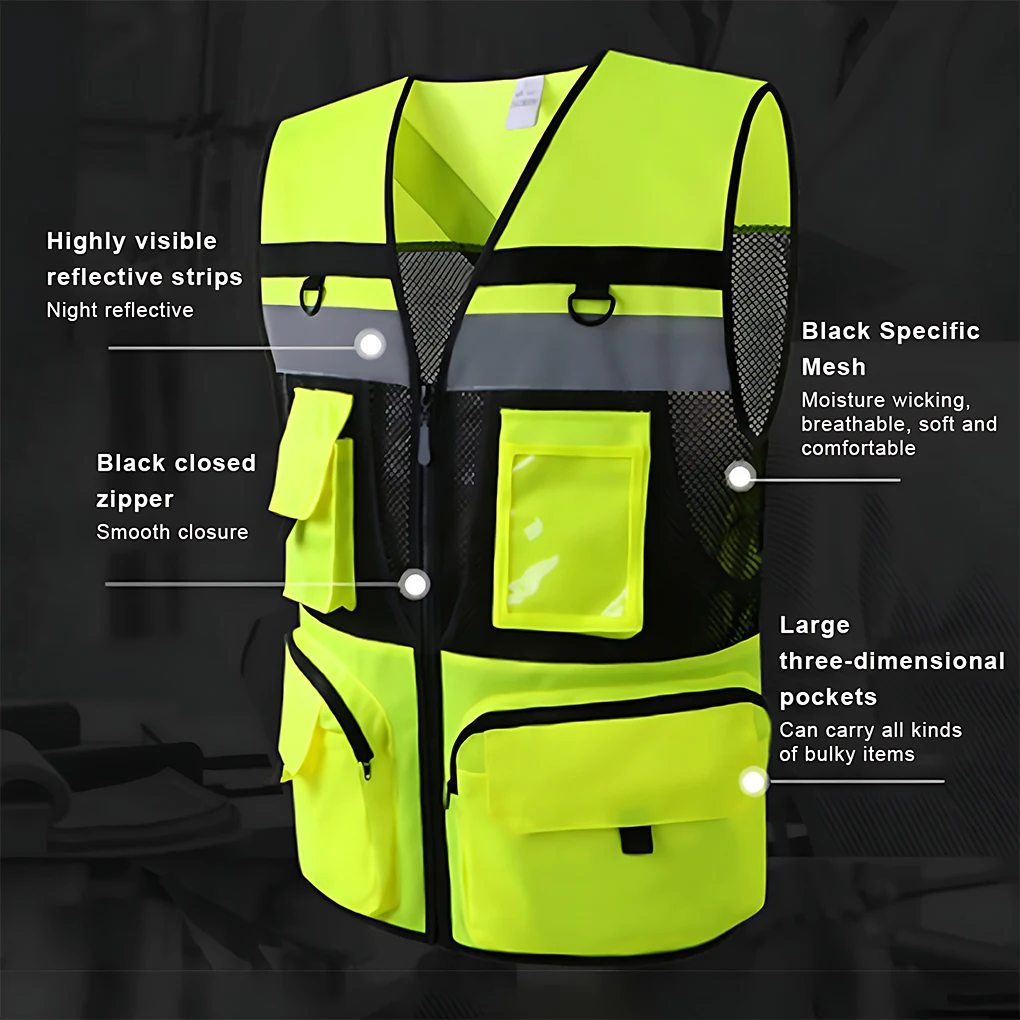 

Широкая водонепроницаемая и прочная сетчатая жилетка с высокой видимостью