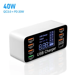 ASOMETECH 60W High-Speed USB C Charger with Quick Charge QC 3.0/4.0 Technology for 40W QC3.0 (EU Plug)
