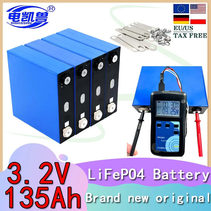 

New 3.2V 135Ah original Lifepo4 battery 3C DIY 12V 24V 48V large capacity rechargeable battery RV golf cart truck battery