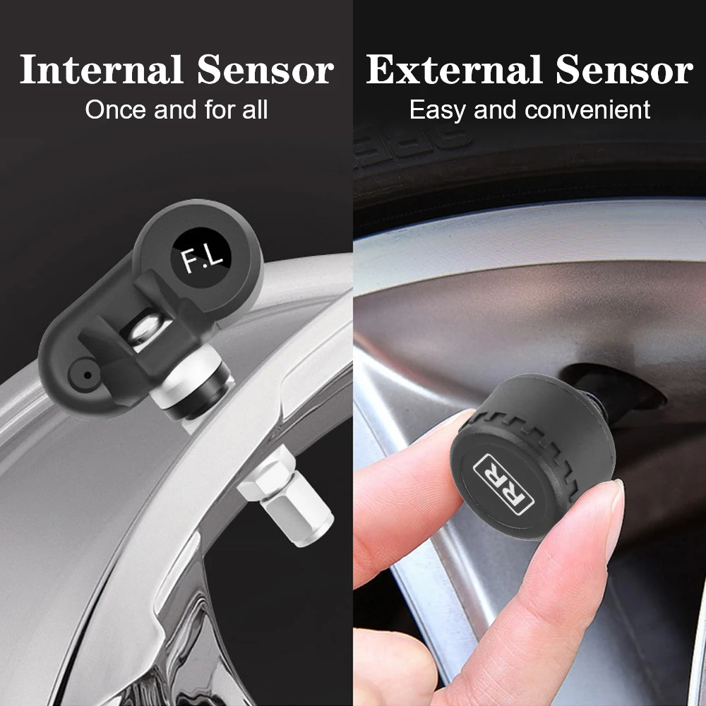 Sistema di Monitoraggio della Pressione degli Pneumatici con Controllo Automatico della Luminosità, Wireless, a Energia Solare, con 4 Sensori, Accessori Decorativi TPMS - immagine 5
