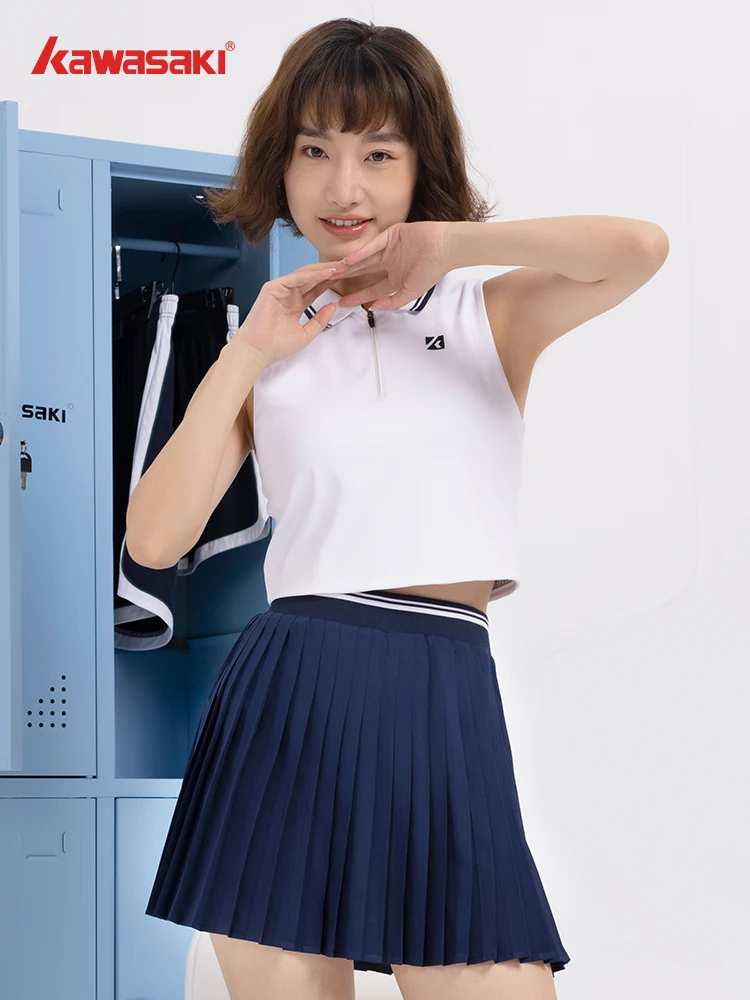 Kawasaki Tenis Skirt Women's Badminton Skirt Anti-Exposed and Moisture-wicking Skort for Fitness Golf K1C09-B2764