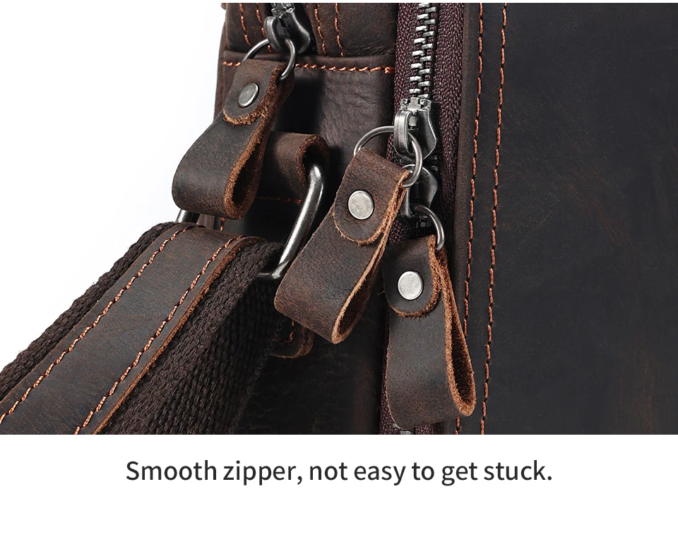 Leather Shoulder Bag Luna - Brown