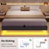 Floating Bed Frame Full Size with LED Lights, Modern Metal Full Platform Bed, Solid and Stable, Noise Free, No Box Spring Needed 5