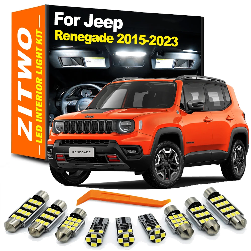 For Jeep Renegade 2016-2022 Yellow Interior Accessories Full Set Kit Trim  12PCS