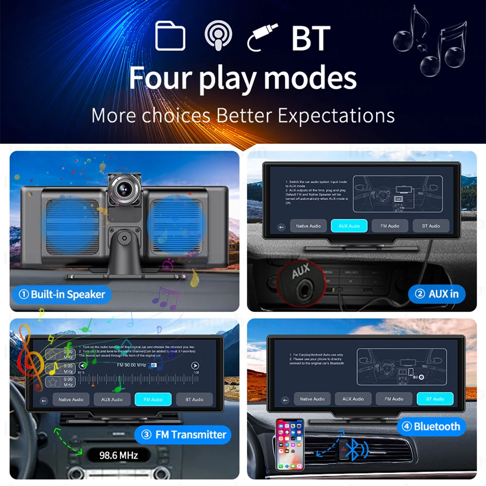 Imagebon ADAS  ķ  ī÷  ȵ̵ ڵ DVR, GPS , 24 ð  , ߰ ð  , 10.26 ġ, 4K