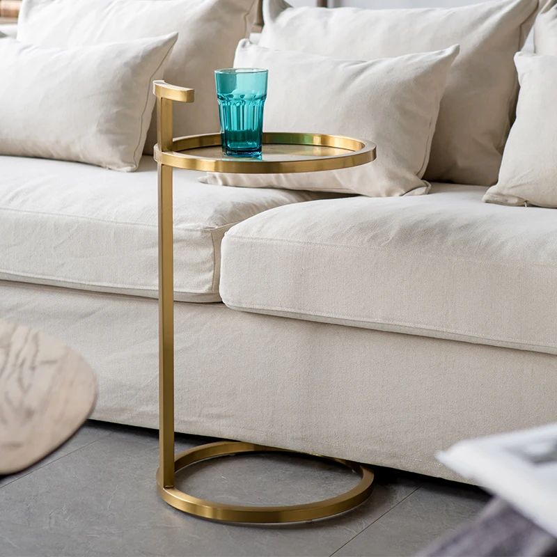 

Simple and Light Luxury Retro round Living Room Coffee Table Corner Edge