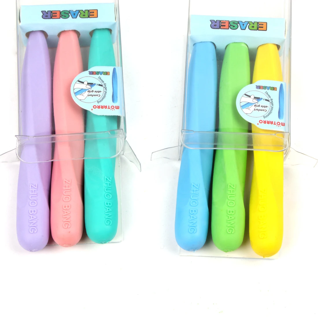 Pencil Eraser 3Pcs/Box Creative Cartoon Soft Double Head Large Hole School pencil eraser
