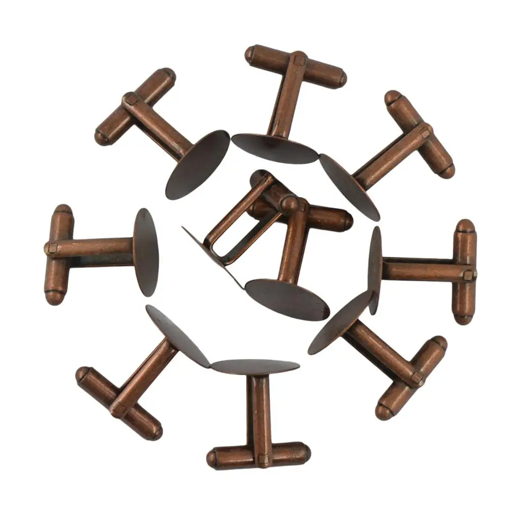 

10 pcs Blank Setting Base Pad Cufflinks DIY Wedding Vintage Retro Copper