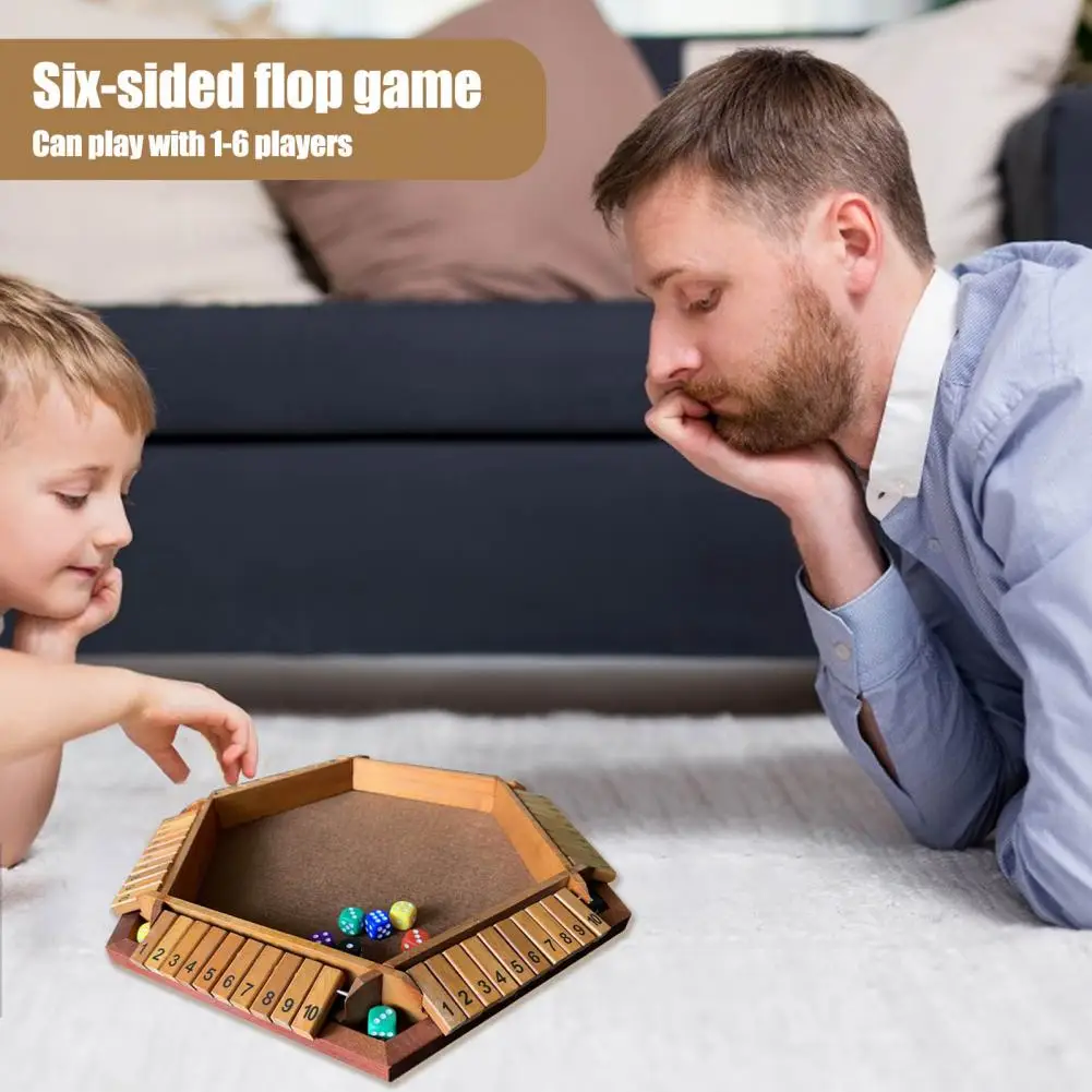 Educational Math Game Multiplayer Dice Board Game Wooden Shut Box 12 Dice Kids Adults Family