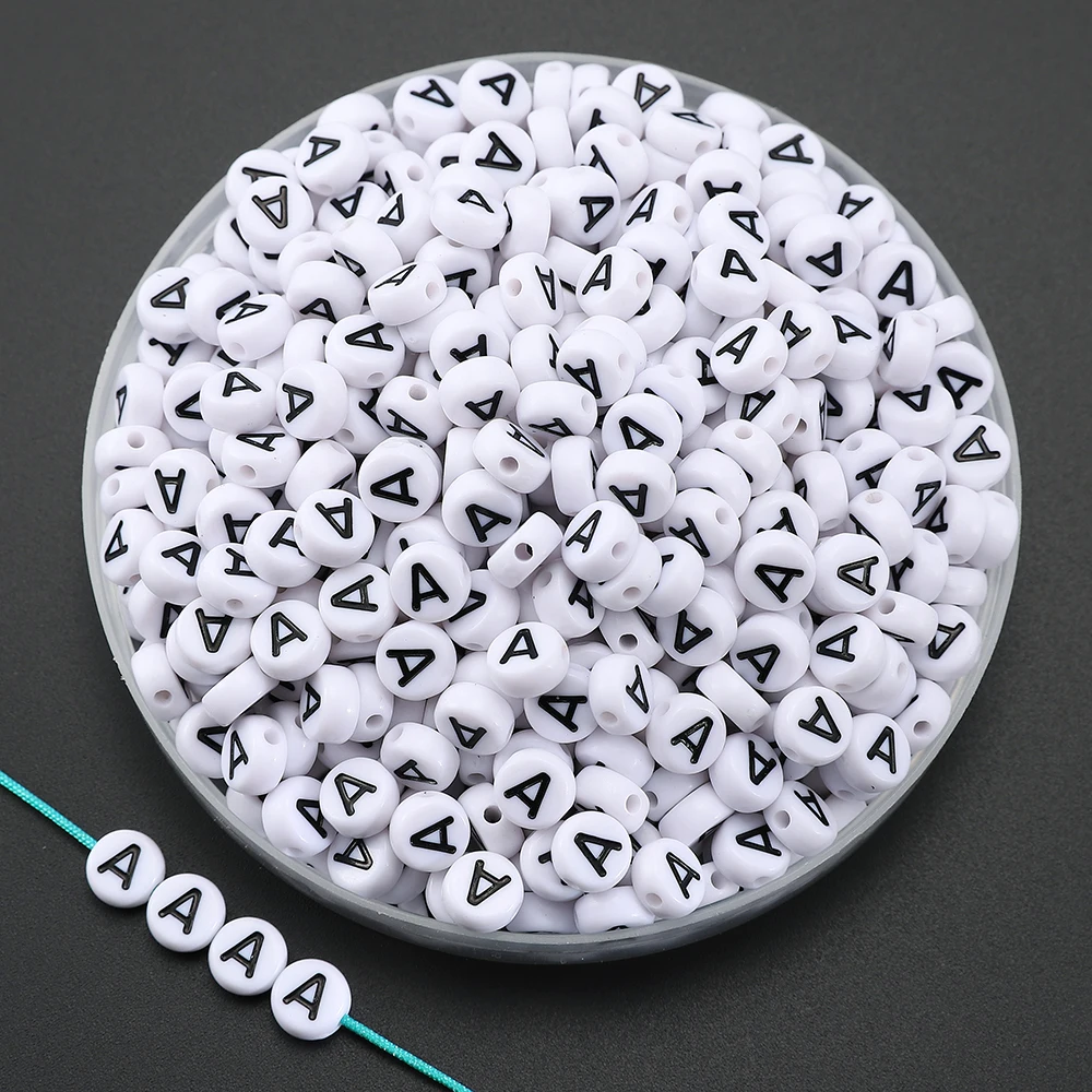 

100pcs 7mm A-Z Letter Beads For Jewelry Making Acrylic Oval Loose Spacer Beads DIY Bracelet Necklace Handmade Accessories