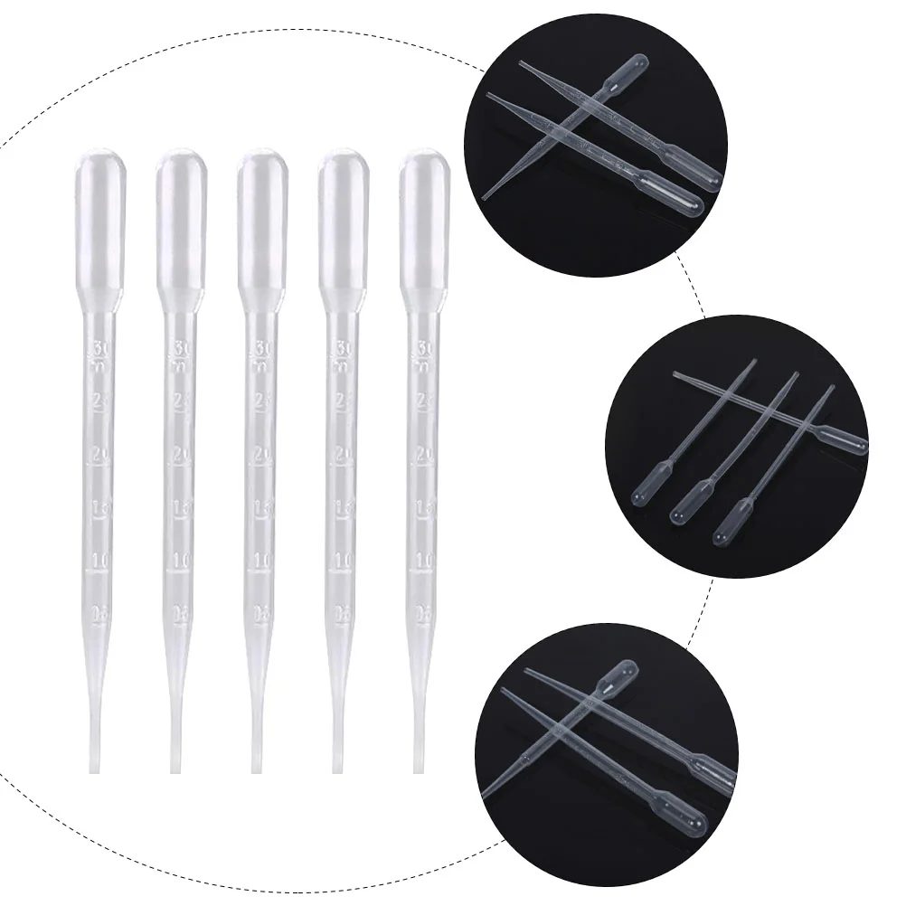 

200 Pcs Straws Calibration Dropper Plastic Pipettes Graduated Tube Disposable Droppers Chemistry Transfer 3ml